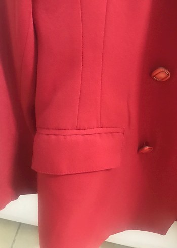 Klasik Kırmızı Kadın Blazer Ceket - Görsel 3