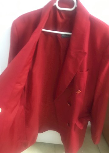 Klasik Kırmızı Kadın Blazer Ceket - Görsel 2