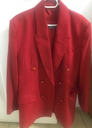 Klasik Kırmızı Kadın Blazer Ceket - Görsel 6