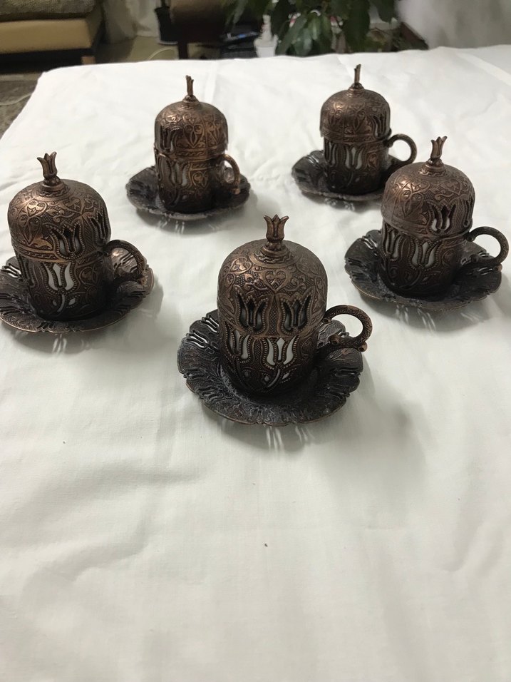 Bakır kahve fincanı 5 adet - Görsel 2