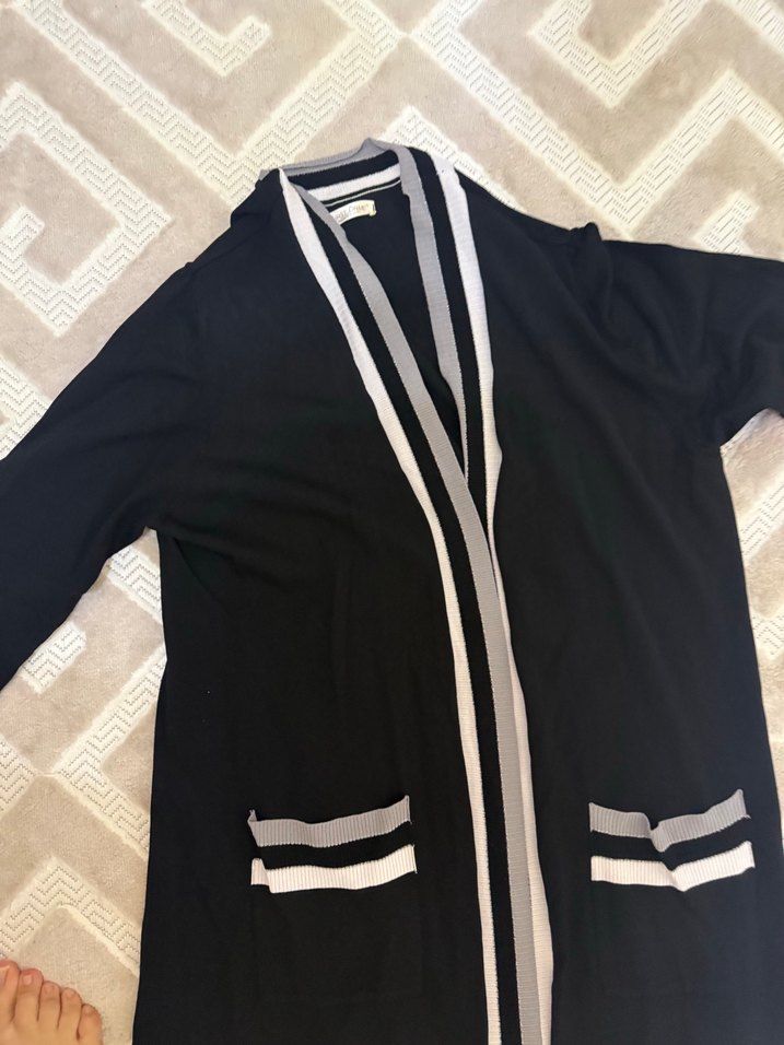 Siyah Uzun Kollu Kadın Spor Hırka - Görsel 2