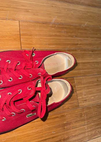 Kadın Kırmızı Bağcıklı Lacoste ayakkabı - Görsel 2