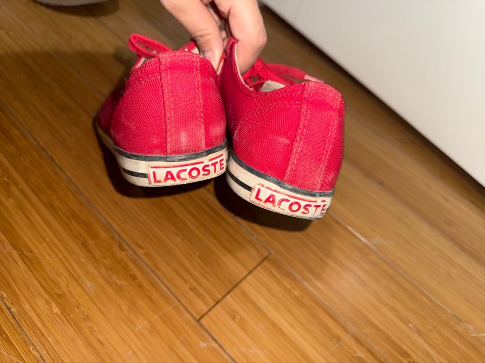 Kadın Kırmızı Bağcıklı Lacoste ayakkabı - Görsel 3