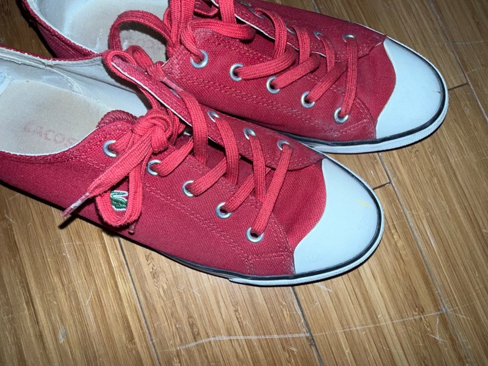 Kadın Kırmızı Bağcıklı Lacoste ayakkabı - Görsel 4