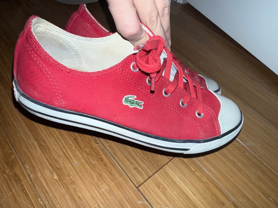 Kadın Kırmızı Bağcıklı Lacoste ayakkabı - Görsel 5