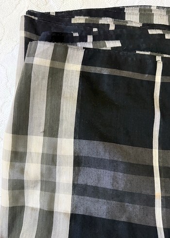 Kadın Gri Burberry desenli şal - Görsel 6