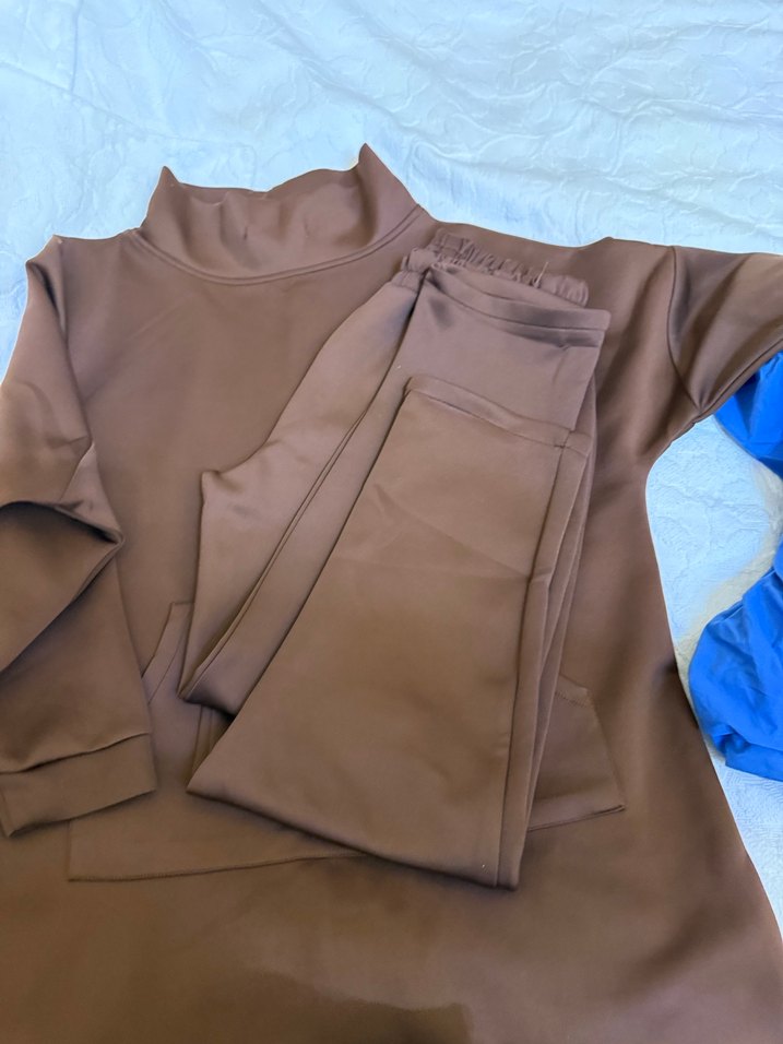 Kadın Bej Uzun Kollu Takım 2 beden scuba - Görsel 4