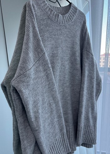 Gri Örgü Kadın Triko Kazak - Görsel 3