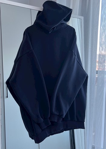 Kadın lacivert Yüksek Yakalı Oversize Sweatshirt - Görsel 5