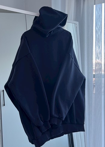 Kadın lacivert Yüksek Yakalı Oversize Sweatshirt - Görsel 2