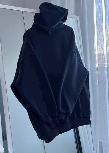 Kadın lacivert Yüksek Yakalı Oversize Sweatshirt - Görsel 6