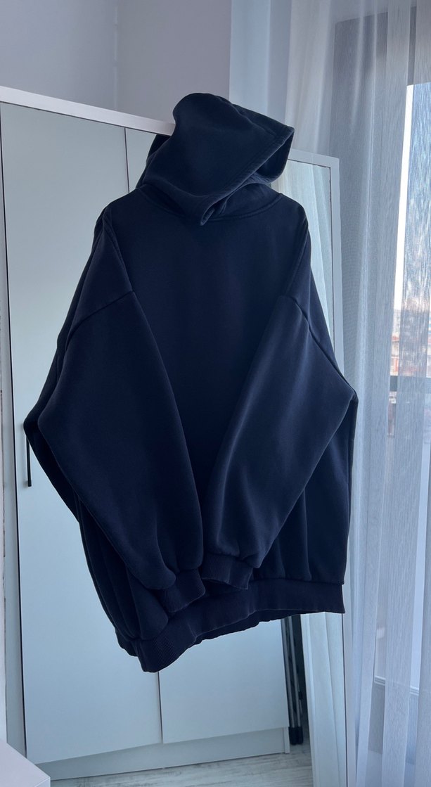 Kadın lacivert Yüksek Yakalı Oversize Sweatshirt - Görsel 5