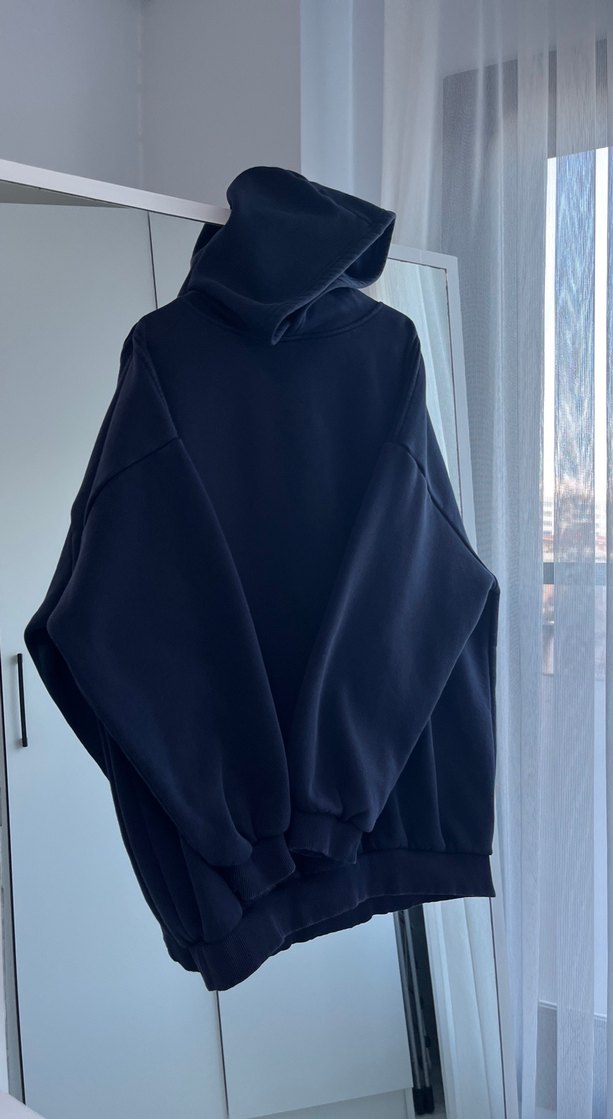 Kadın lacivert Yüksek Yakalı Oversize Sweatshirt - Görsel 2