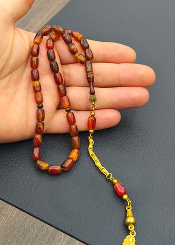 Renkli Erkek Tesbih, Bohem Tarzı, Altın Detaylı - Görsel 2