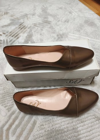 Bej Parlak Deri Kadın  Babet - Görsel 5