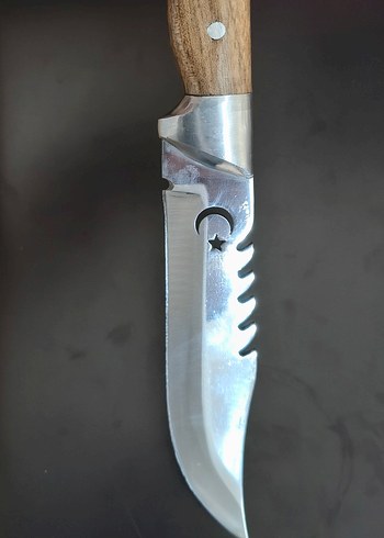 Parlak Bej Saplı Ahşap Bıçak 28 cm - Görsel 3