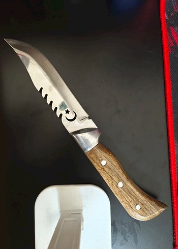 Parlak Bej Saplı Ahşap Bıçak 28 cm - Görsel 4