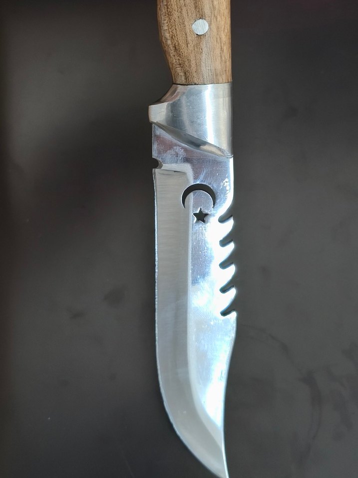 Parlak Bej Saplı Ahşap Bıçak 28 cm - Görsel 3