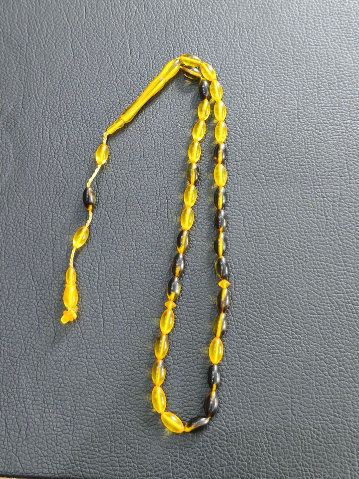 Sarı-Bohem Tarzı Minimalist Erkek Tesbihi - Görsel 3