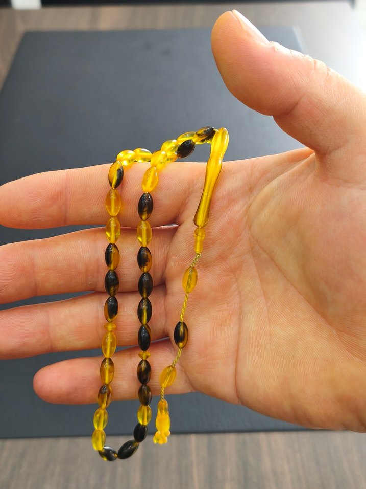 Sarı-Bohem Tarzı Minimalist Erkek Tesbihi - Görsel 2