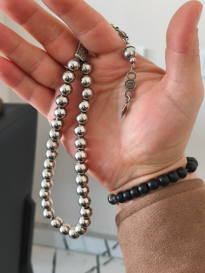 Gri Erkek Tespih Boncukları - Görsel 2