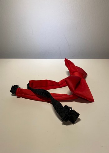 Kırmızı Çocuk Saten Papyon - Görsel 6