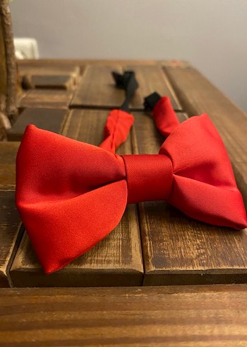 Kırmızı Çocuk Saten Papyon - Görsel 4