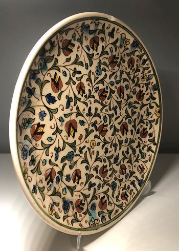 Kütahya Seramik Çiçek Desenli Çok Renkli Tabak - Görsel 4