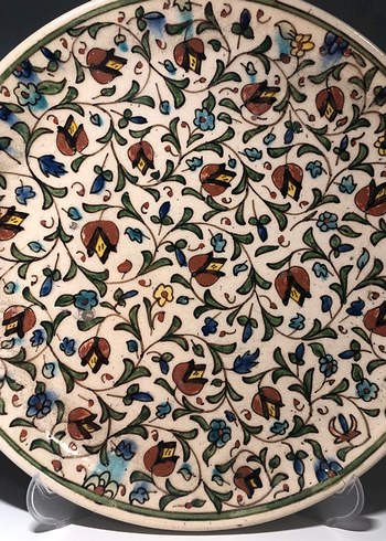Kütahya Seramik Çiçek Desenli Çok Renkli Tabak - Görsel 7