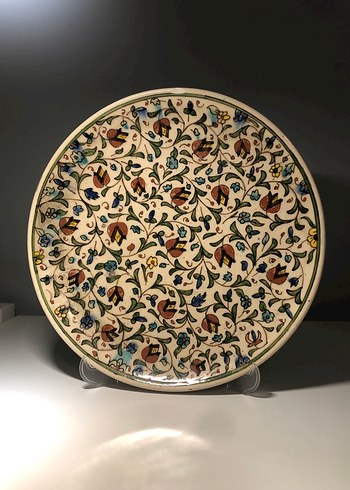 Kütahya Seramik Çiçek Desenli Çok Renkli Tabak - Görsel 2