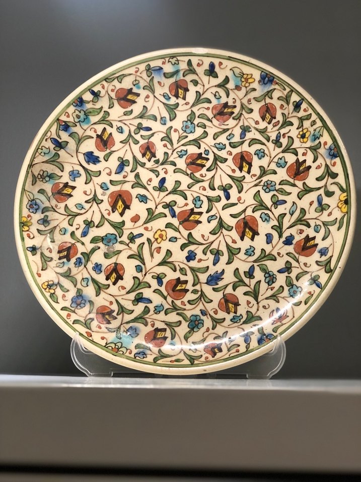 Kütahya Seramik Çiçek Desenli Çok Renkli Tabak - Görsel 3