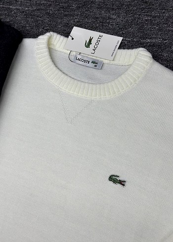 Lacoste Erkek Beyaz Pamuklu Triko Sweatshirt - Görsel 2
