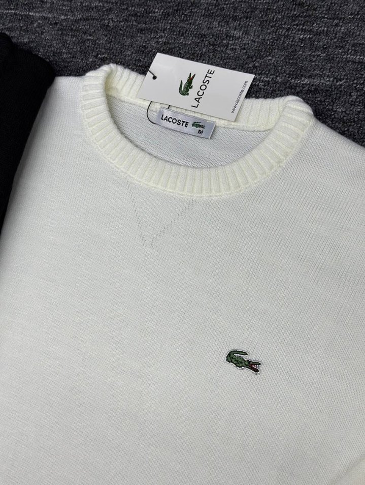 Lacoste Erkek Beyaz Pamuklu Triko Sweatshirt - Görsel 2