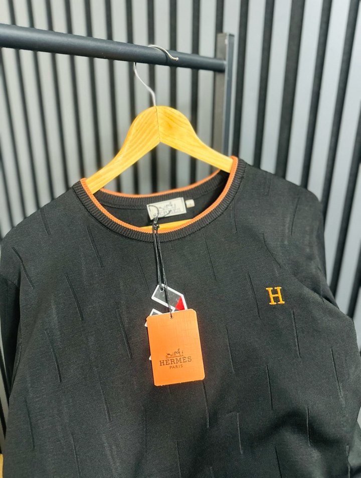 Erkek Siyah Uzun Kollu Triko Sweatshirt - Görsel 2