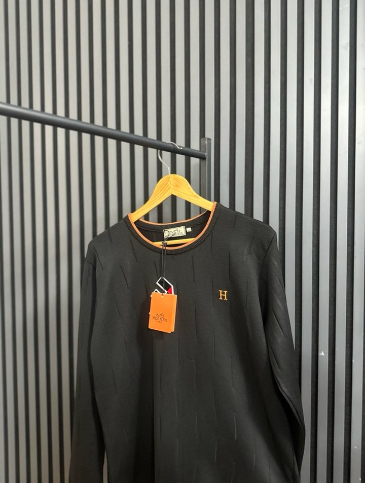 Erkek Siyah Uzun Kollu Triko Sweatshirt - Görsel 3