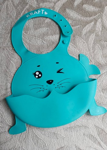 Turkuaz Baskılı Bebek Önlüğü - Görsel 2