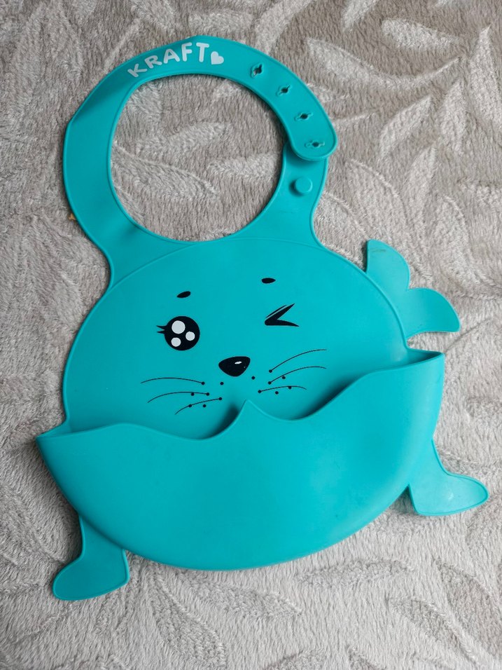 Turkuaz Baskılı Bebek Önlüğü - Görsel 2