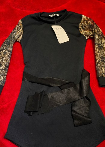 Zara Siyah Mini Kiz Cocuk Elbise