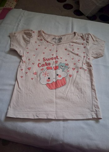 Kız Çocuk Pembe Pamuklu Kısa Kollu Tişört - Görsel 2