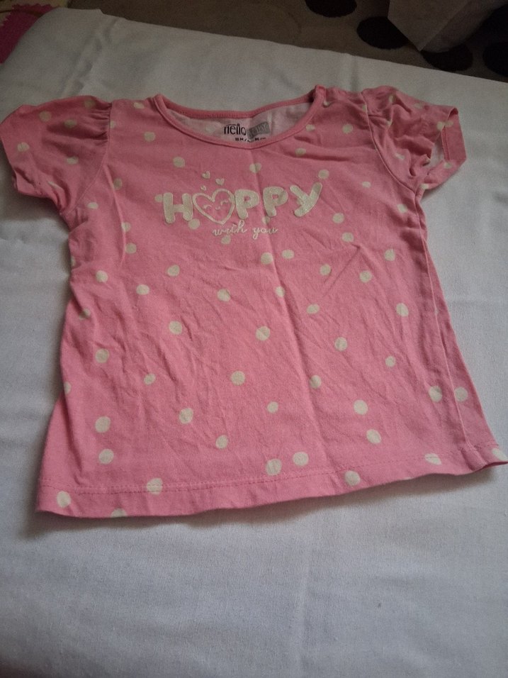 Kız Çocuk Pembe Pamuklu Kısa Kollu Tişört - Görsel 3