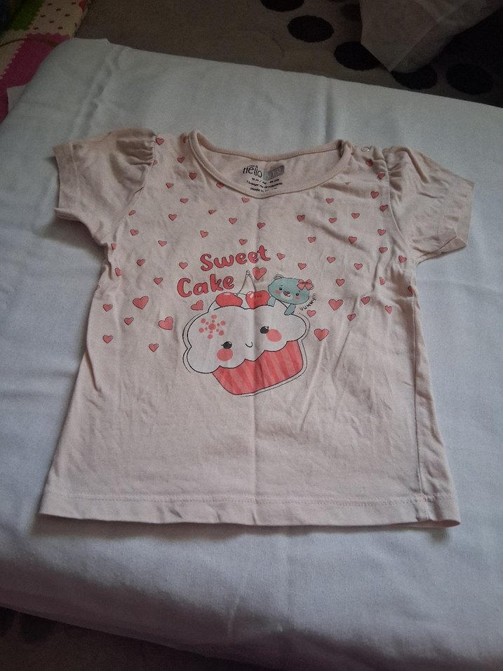 Kız Çocuk Pembe Pamuklu Kısa Kollu Tişört - Görsel 2