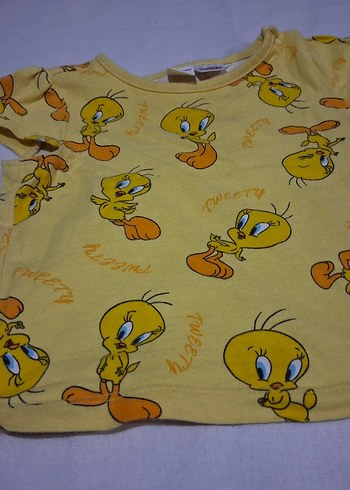 Sarı Tweety Baskılı Çocuk İç Giyim Takımı - Görsel 2