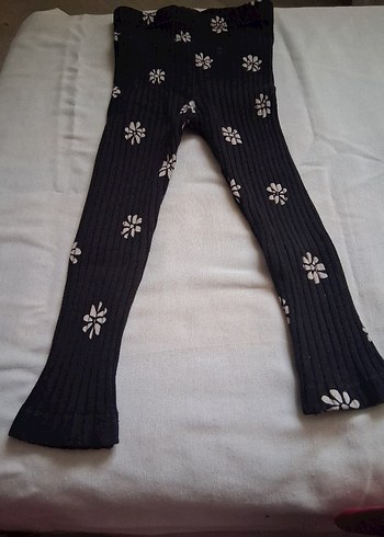 Kız Çocuk Fitilli Desenli ve Düz Tayt Seti - Görsel 3