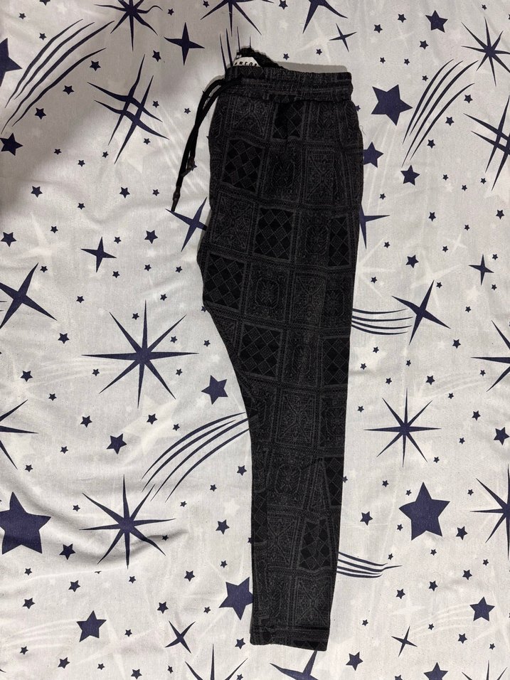 Desenli Gri Erkek Salaş Şalvar Eşofman - Görsel 3