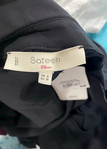 Siyah Uzun Kollu Düğmeli Kadın Gömlek Etiketli - Görsel 2