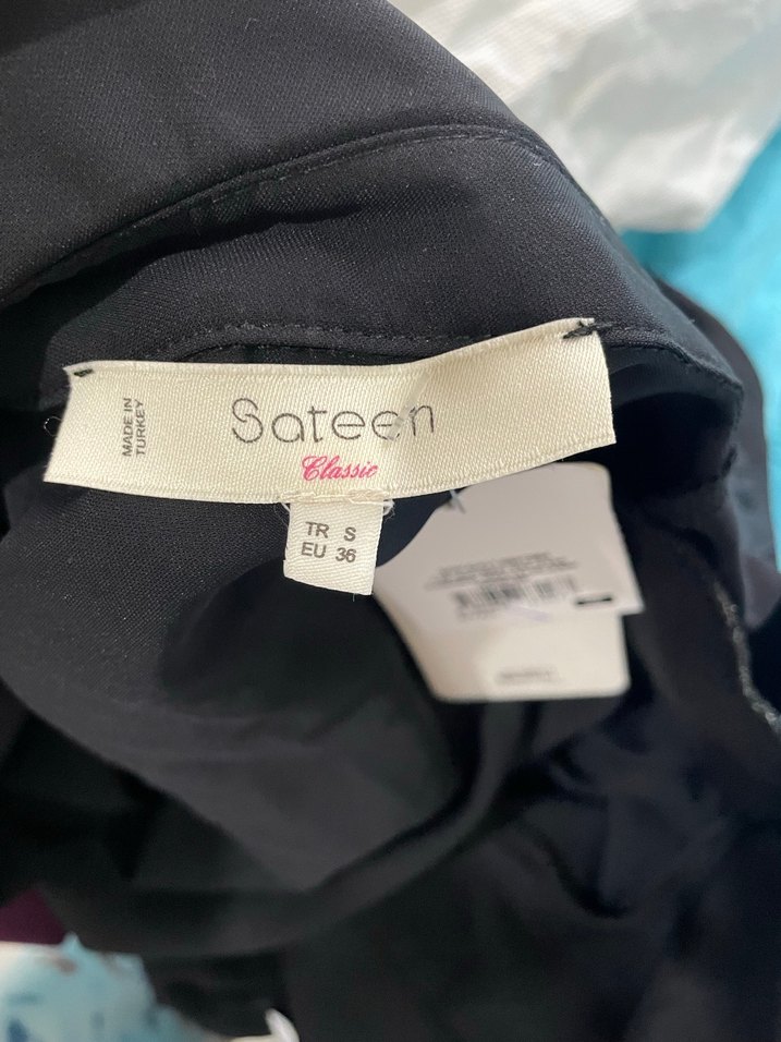 Siyah Uzun Kollu Düğmeli Kadın Gömlek Etiketli - Görsel 2