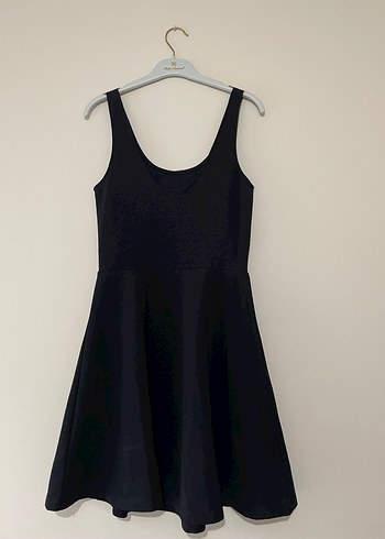 Siyah V Yakalı Mini Kadın Elbise - Görsel 2