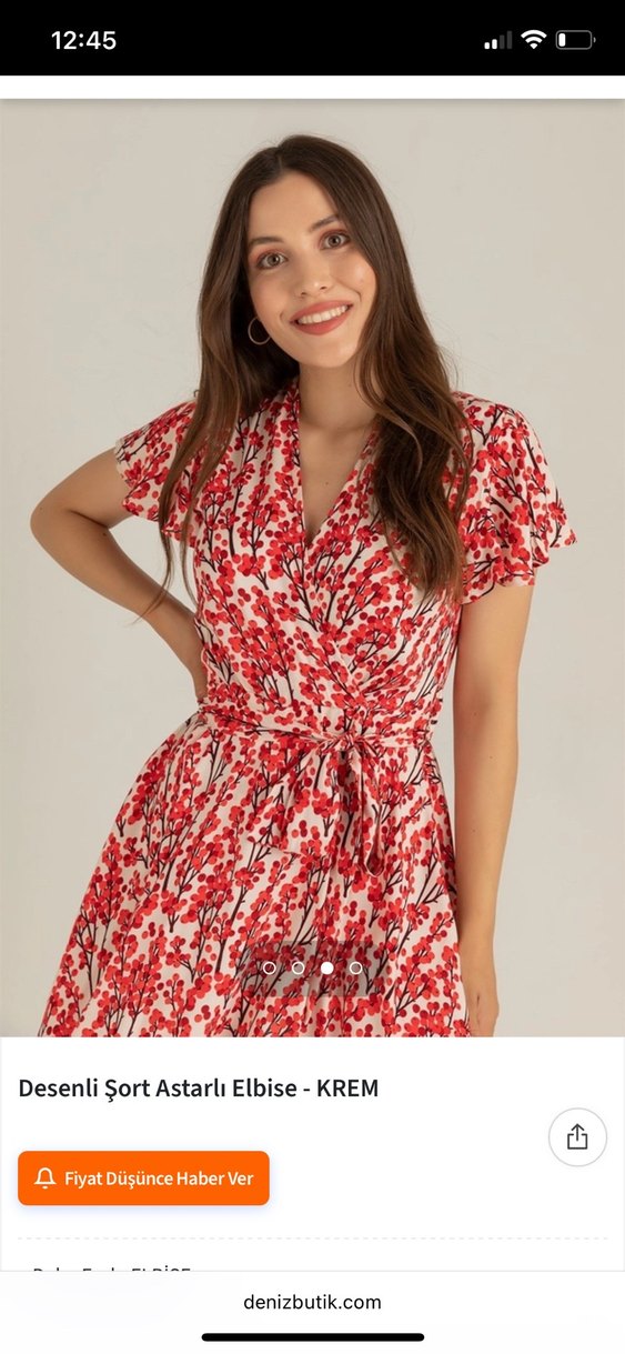 Kırmızı Piliseli V Yaka Şortlu Mini Elbise - Görsel 2