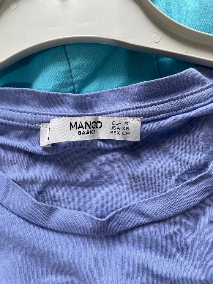 Mavi Fırfırlı Kısa Kollu Kadın Tişört - Görsel 2