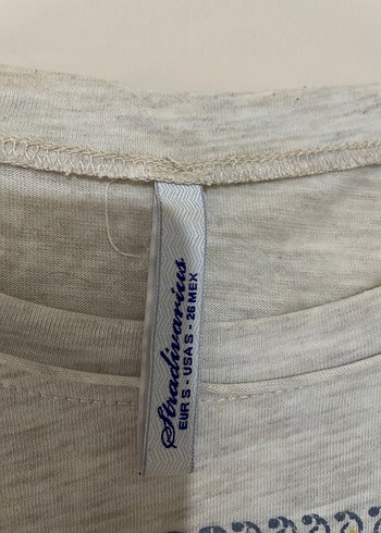 Bohem Gri Kısa Kollu Baskılı Tişört - Görsel 2